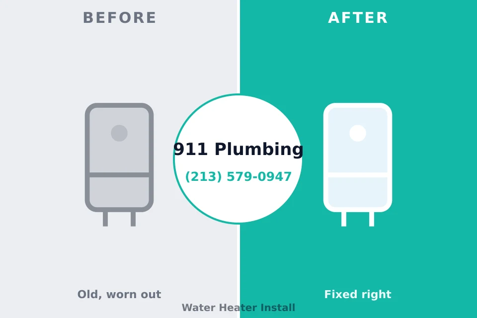 Before and after: plumbing repair Urbana, IA